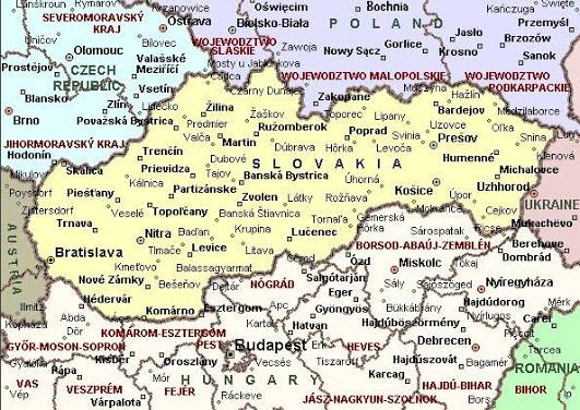 Oblasti letiskových transferov na Slovensku